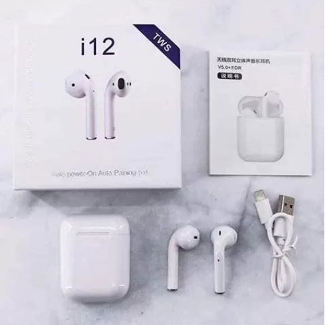 i12 Airpods TWS Bluetooth Earphone Headset Airpods Pro Full Set with Box True Wireless Bluetooth Headset 5.0 Touch Control Earbuds for Android and iOS Mobile Phones