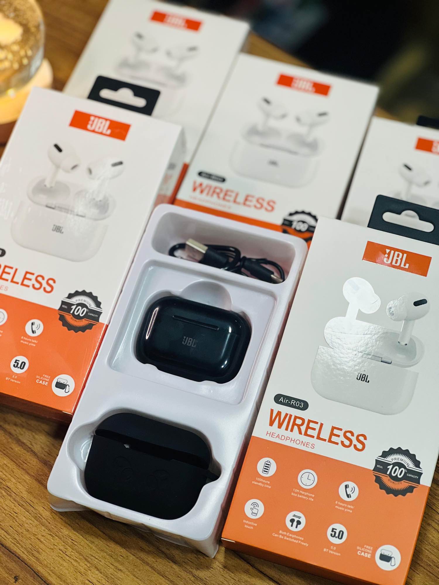 JBL Air R03 TWS Premium Quality AirPods True Wireless Earbuds Airpods Pro With Pouch
