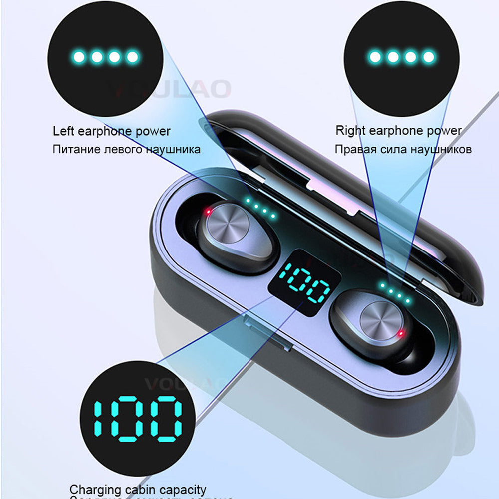 Wiresto TWS F9 Wireless Earbuds Bluetooth V5.0 Cross-Border Headset Earphones Headphones For Xiaomi Samsung Huawei Oppo