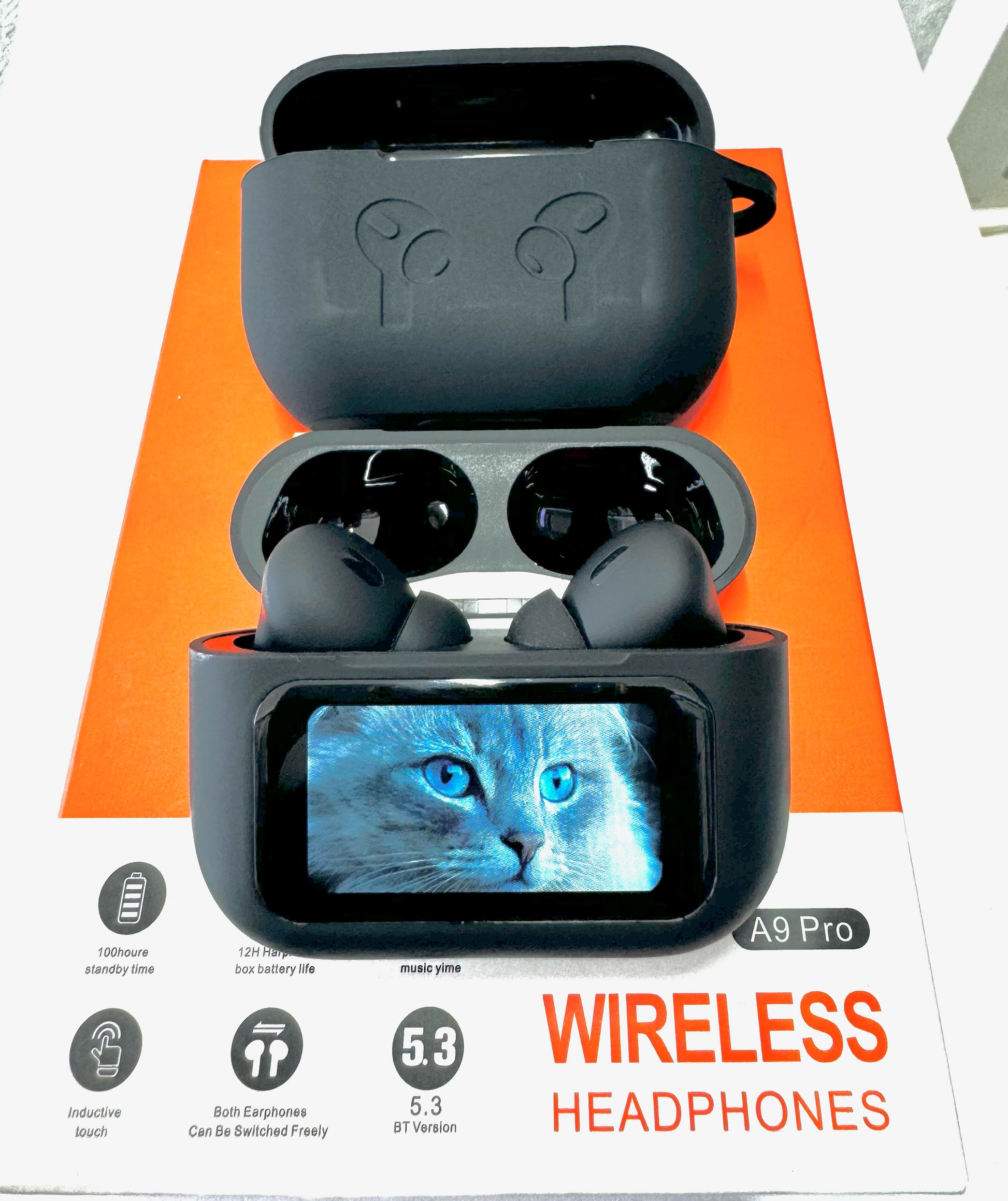 2024 Newest Design JBL A9 Pro Color LED Touch Screen Noise Cancelling BT Long Battery Life ENC Earbuds with Waterproof Wireless AirPods