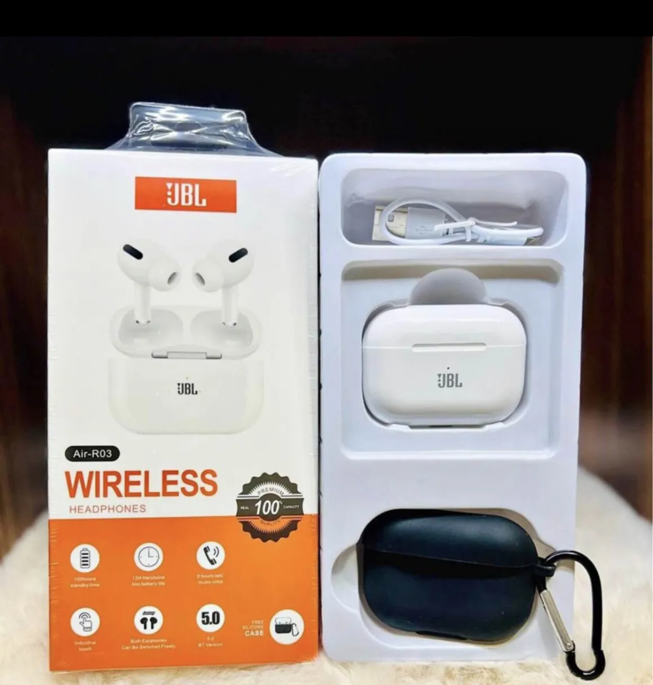 JBL Air R03 TWS Premium Quality AirPods True Wireless Earbuds Airpods Pro With Pouch