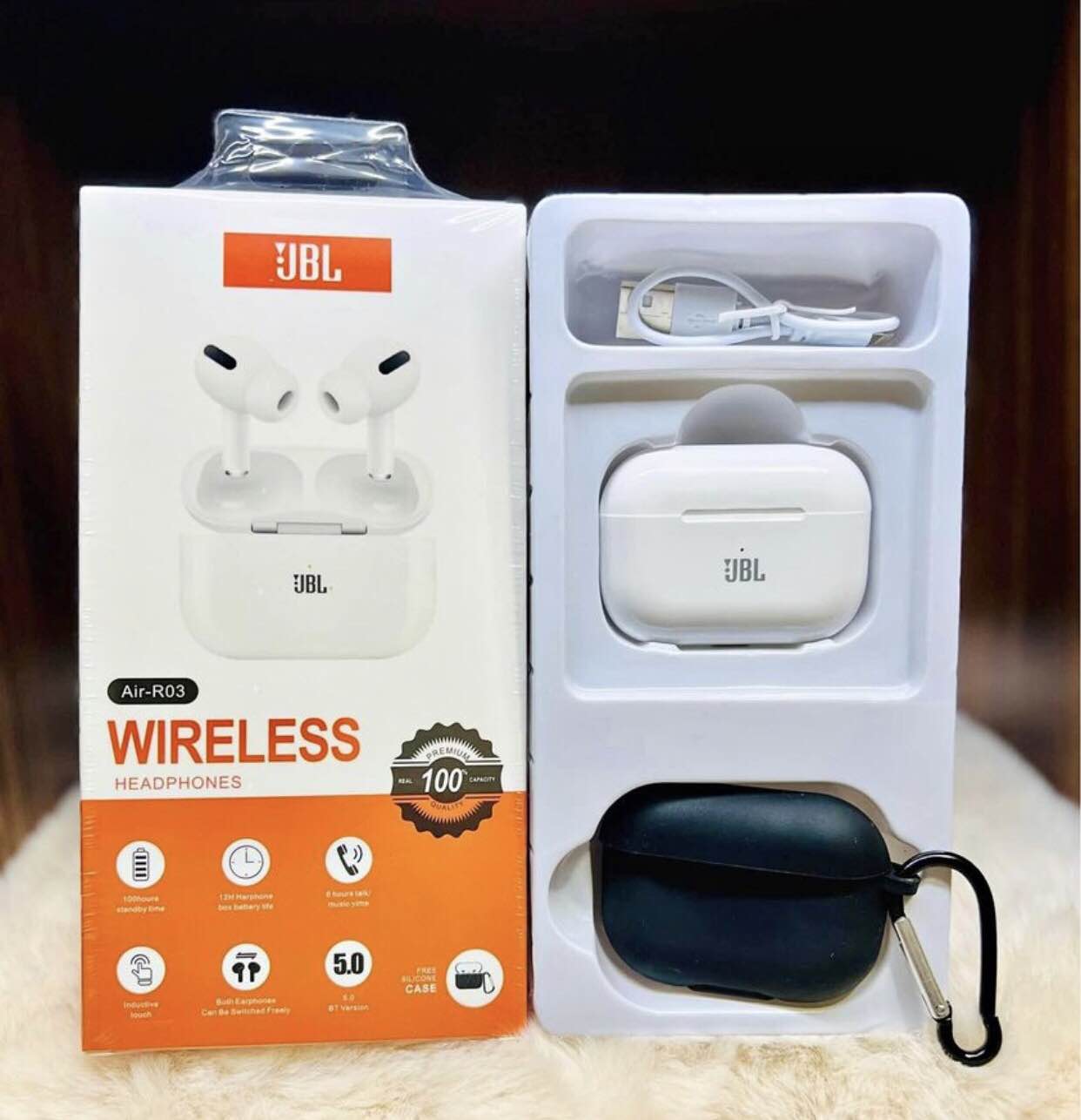 JBL Air R03 TWS Premium Quality AirPods True Wireless Earbuds Airpods Pro With Pouch