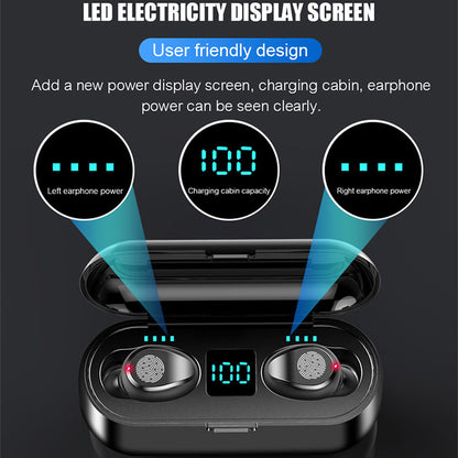 Wiresto TWS F9 Wireless Earbuds Bluetooth V5.0 Cross-Border Headset Earphones Headphones For Xiaomi Samsung Huawei Oppo
